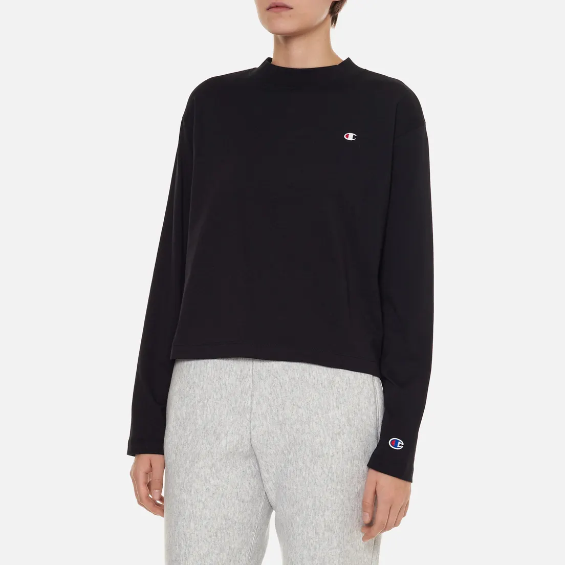 Champion Reverse Weave Женский лонгслив C Logo Cropped Custom Fit