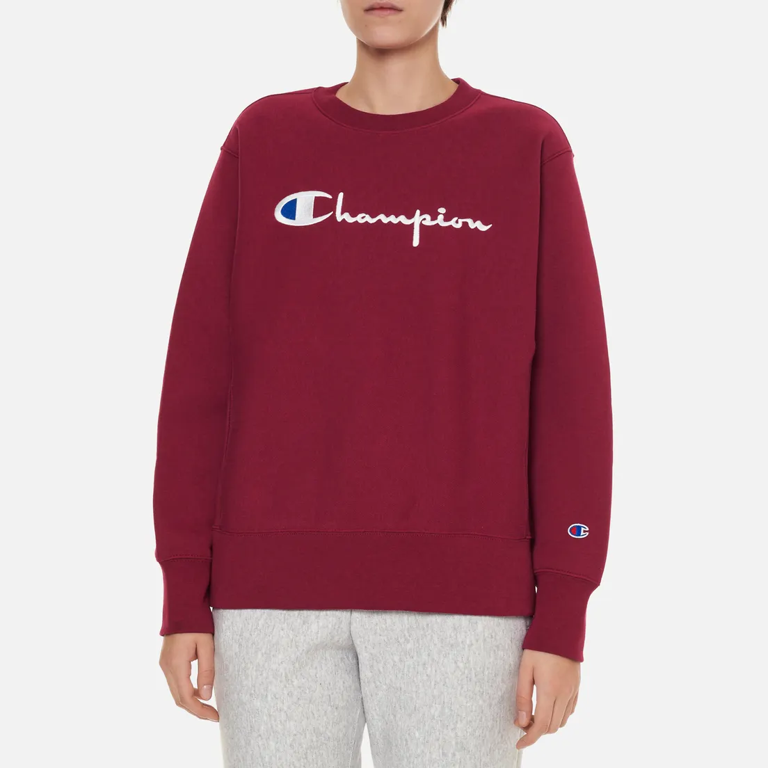 Champion Reverse Weave Женская толстовка Script Logo Crew Neck Regular Fit
