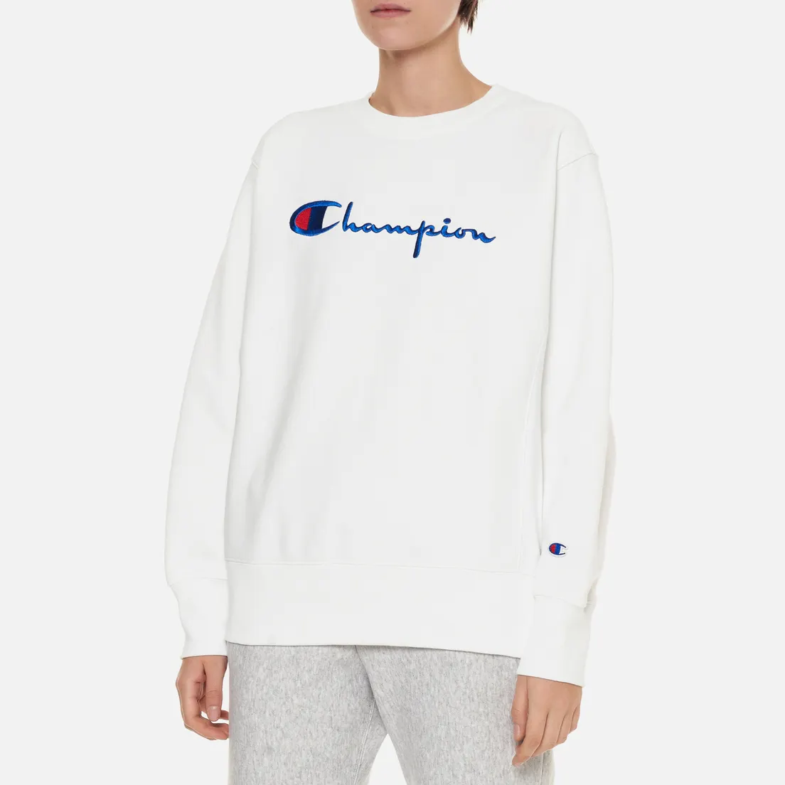 Champion Reverse Weave Женская толстовка Script Logo Crew Neck Regular Fit