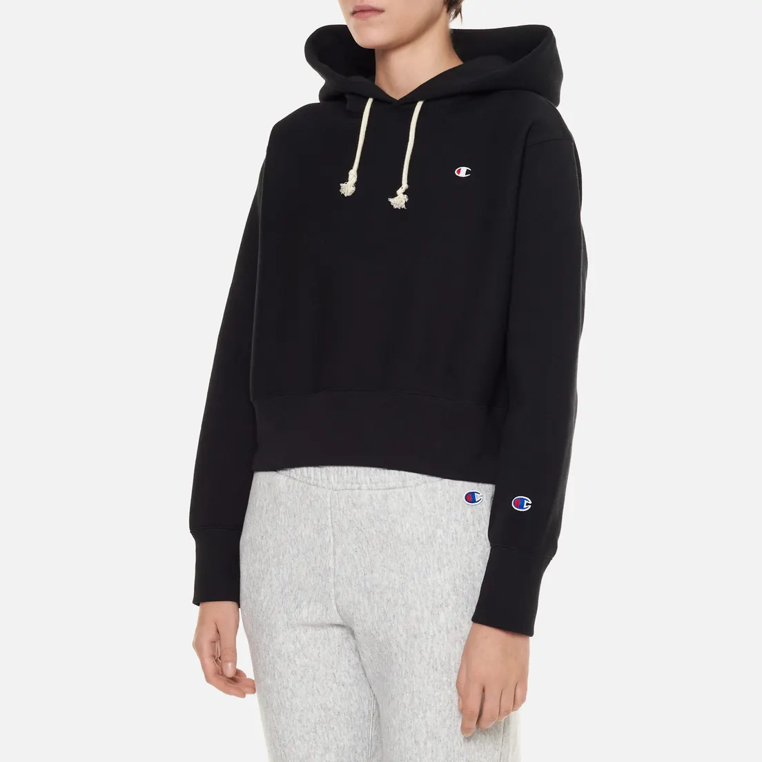 Champion Reverse Weave Женская толстовка C Logo Cropped Hoodie Custom Fit