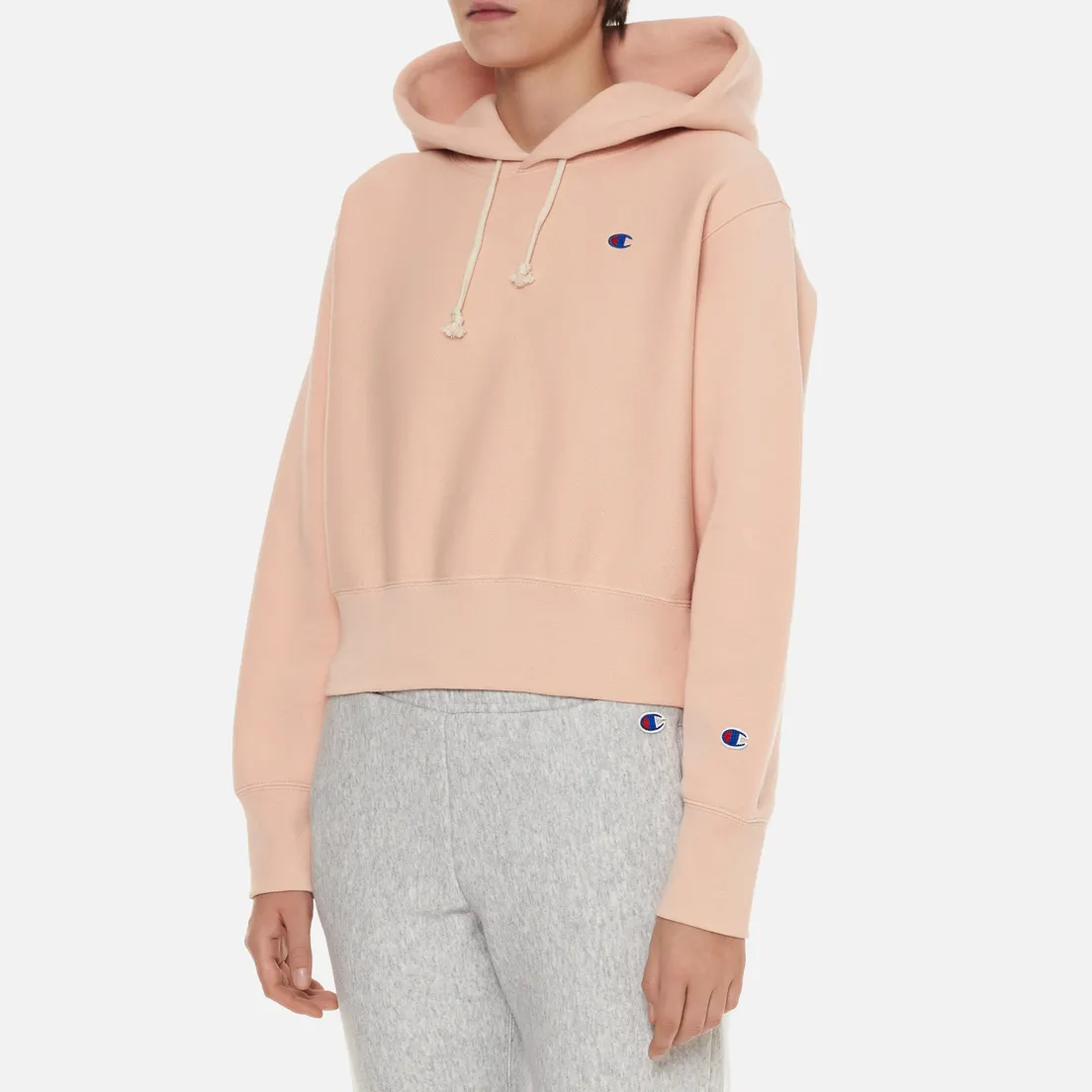 Champion Reverse Weave Женская толстовка C Logo Cropped Hoodie Custom Fit