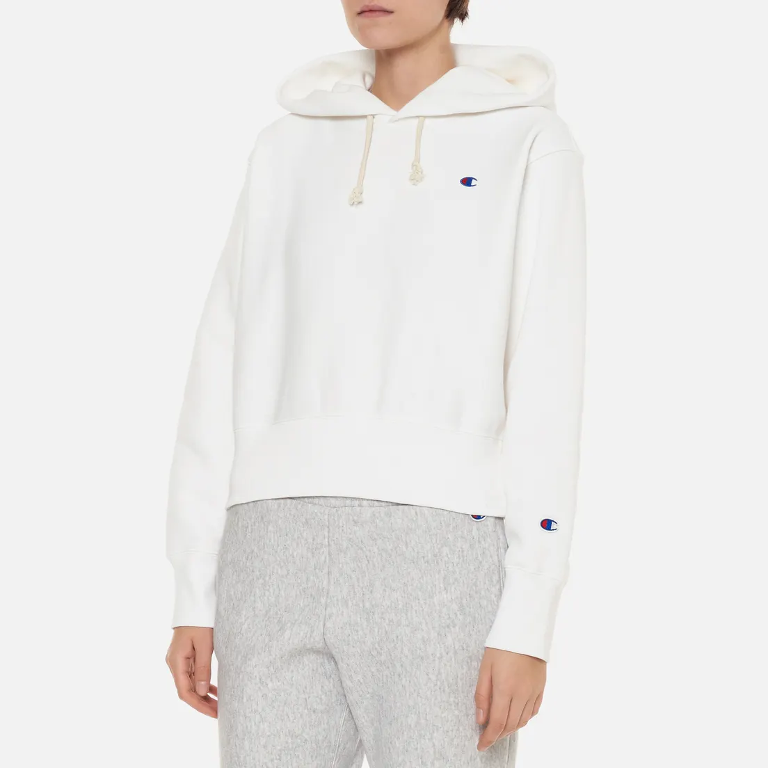 Champion Reverse Weave Женская толстовка C Logo Cropped Hoodie Custom Fit