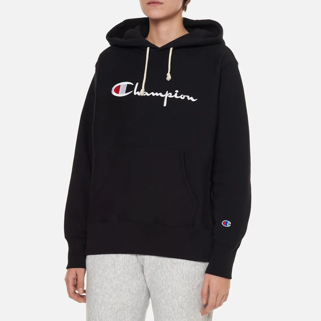 Champion Reverse Weave Женская толстовка Script Logo Hoodie Regular Fit