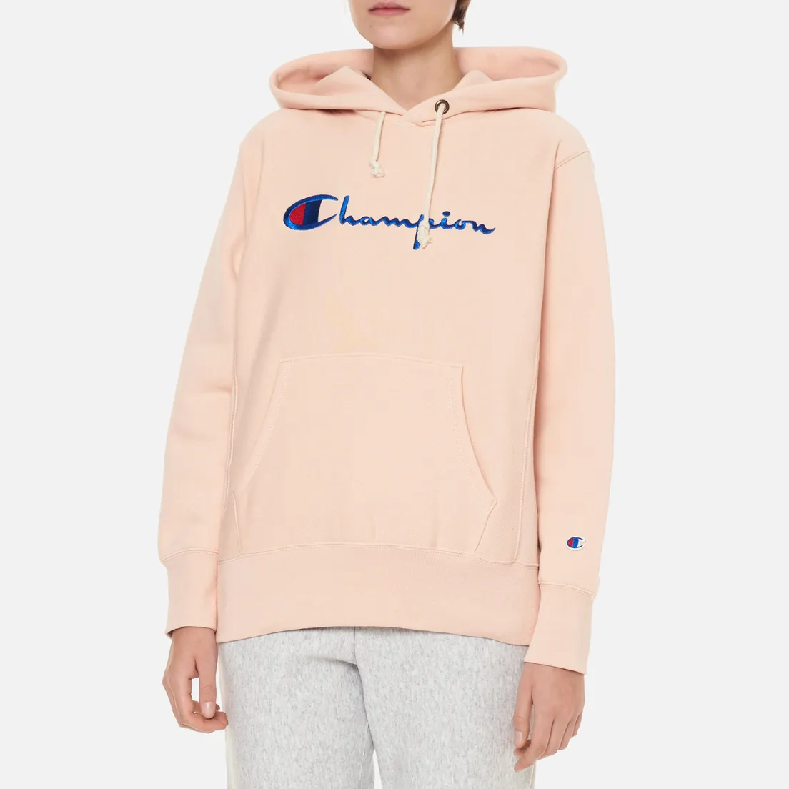 Champion Reverse Weave Женская толстовка Script Logo Hoodie Regular Fit