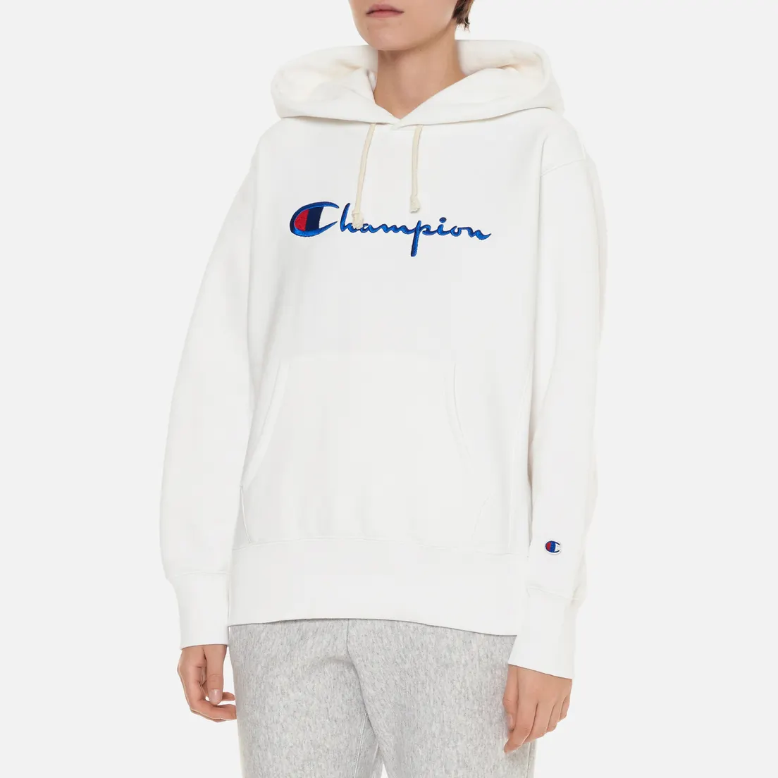 Champion Reverse Weave Женская толстовка Script Logo Hoodie Regular Fit