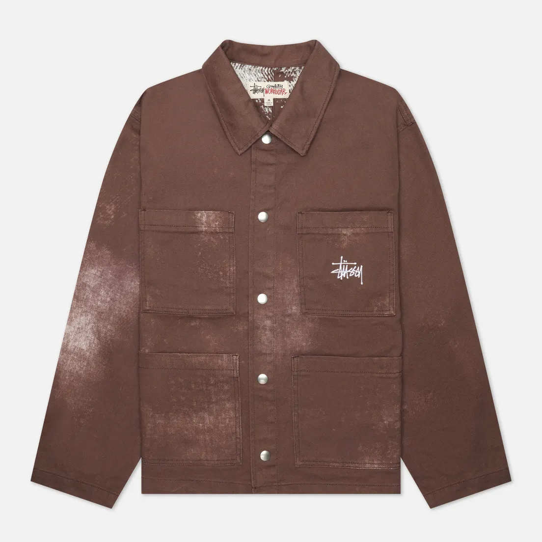 Stussy Мужская джинсовая куртка Spotted Bleach Chore