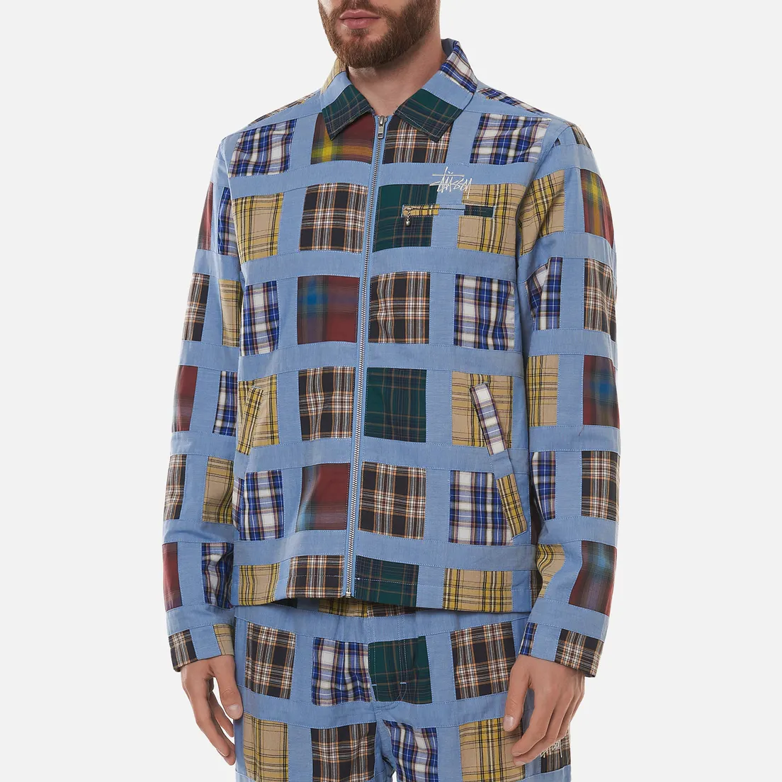 Stussy Мужская куртка Madras Patchwork Zip