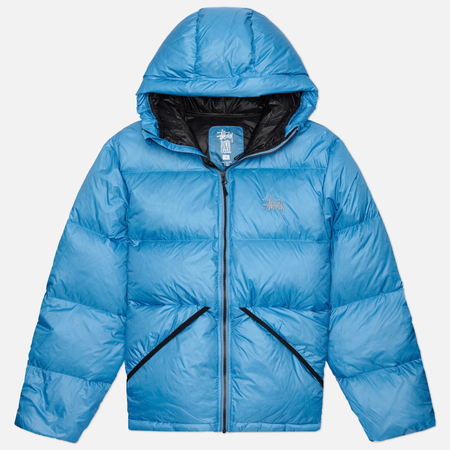 Мужской пуховик Stussy Micro Ripstop Down Parka, цвет голубой, размер XL