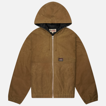 Мужская демисезонная куртка Stussy Waxed Cotton Work, цвет оливковый, размер L