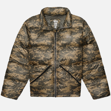 Мужской пуховик Stussy Micro Ripstop Down Mock, цвет камуфляжный, размер M