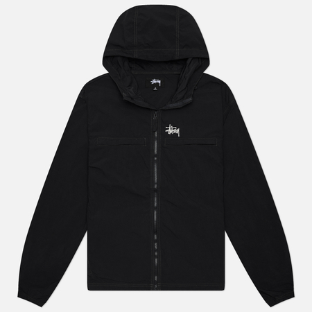 Мужская куртка ветровка Stussy Lightweight Hooded, цвет чёрный