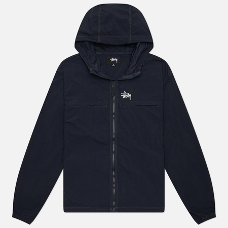Мужская куртка ветровка Stussy Lightweight Hooded, цвет синий