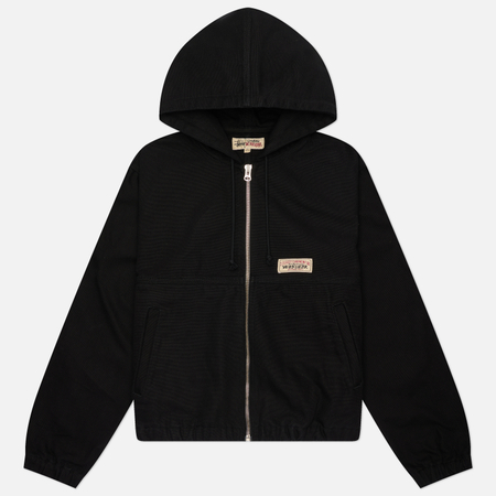 Мужская куртка ветровка Stussy Work Unlined Canvas, цвет чёрный