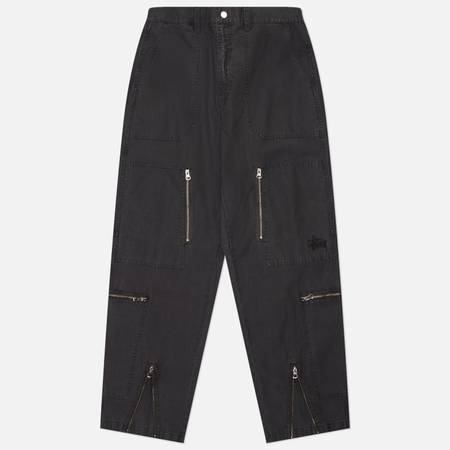 Мужские брюки Stussy Flight Ripstop Pigment Dyed, цвет чёрный, размер 36