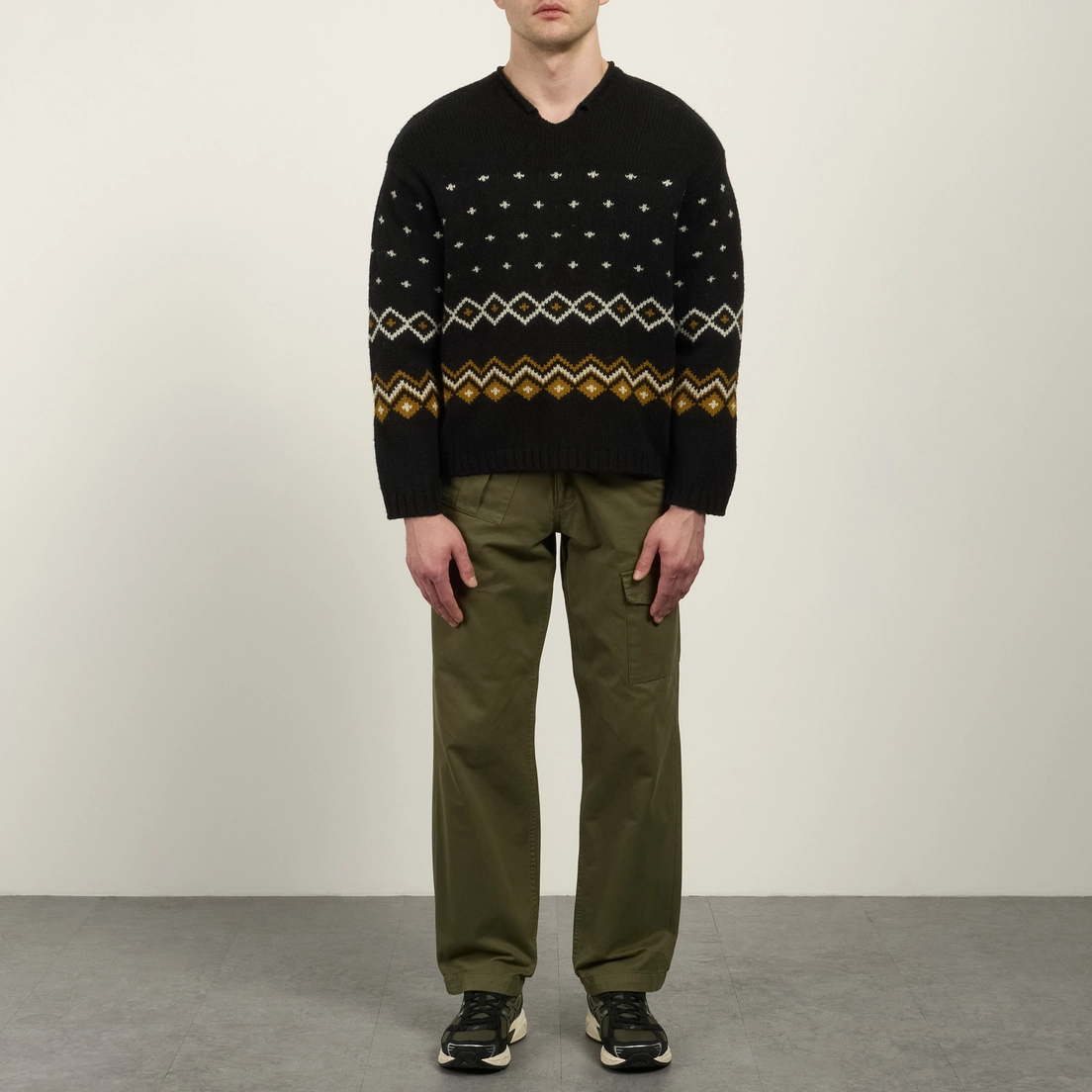 Stussy Мужской свитер Roll V Neck Fairisle
