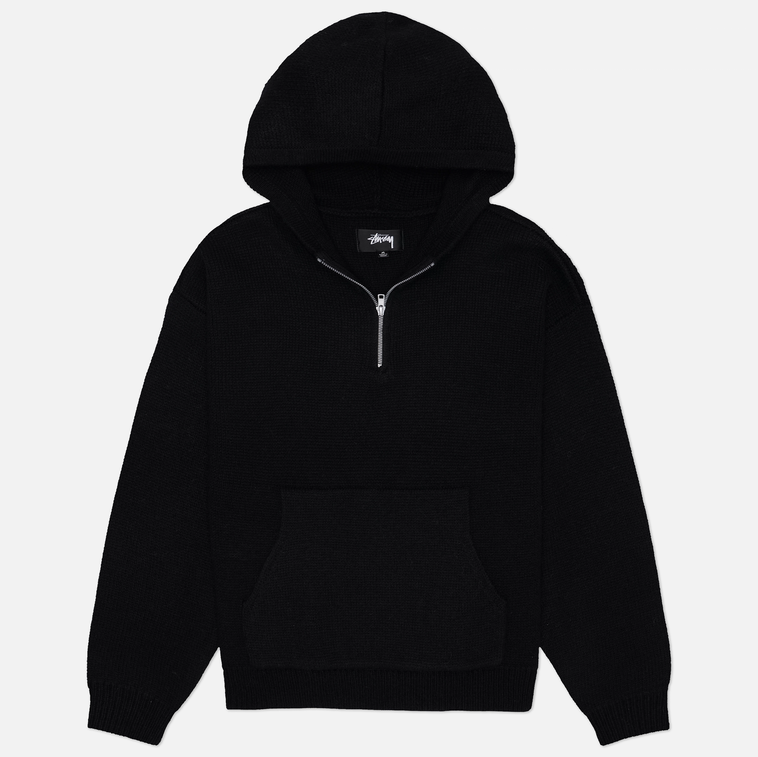 Мужской свитер Stussy Quarter Zip Knit Hoodie, 117278-BLAC