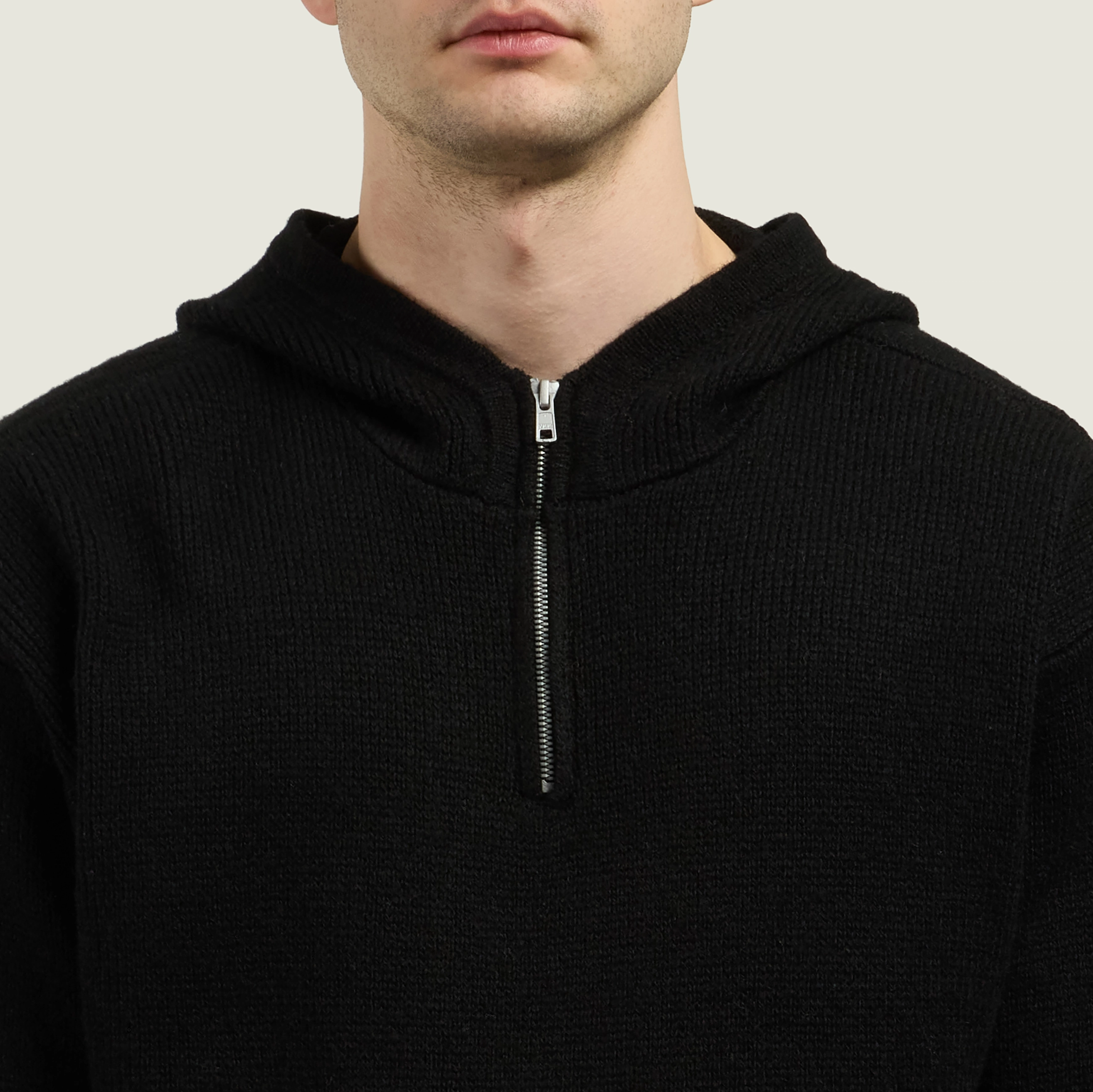 Мужской свитер Stussy Quarter Zip Knit Hoodie, 117278-BLAC