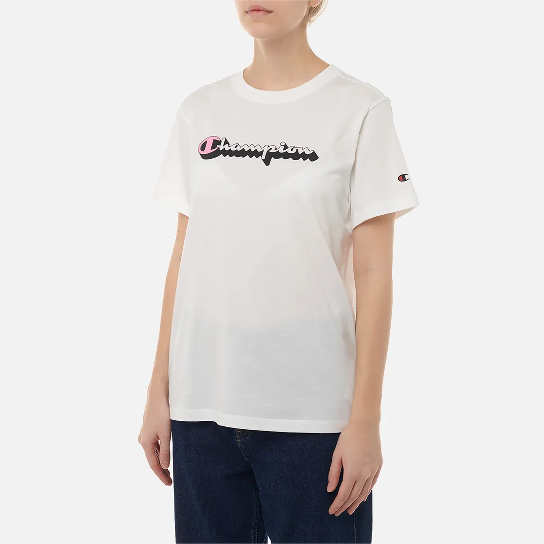 Champion Женская футболка Light Cotton Big Logo Crew Neck