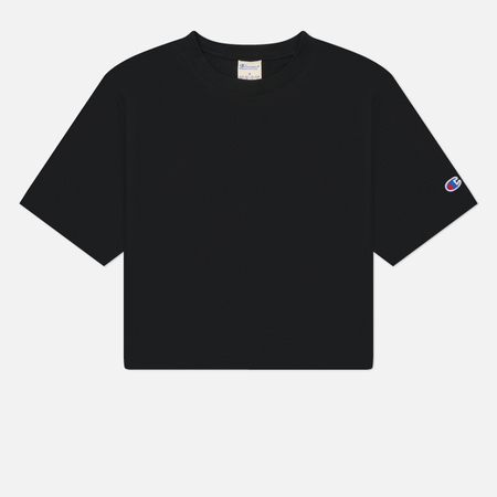 Женская футболка Champion Reverse Weave Pinnacle Cropped Heavyweight Cotton Jersey, цвет чёрный, размер XS