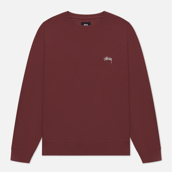 Мужская толстовка Stussy Logo Crew Burgundy