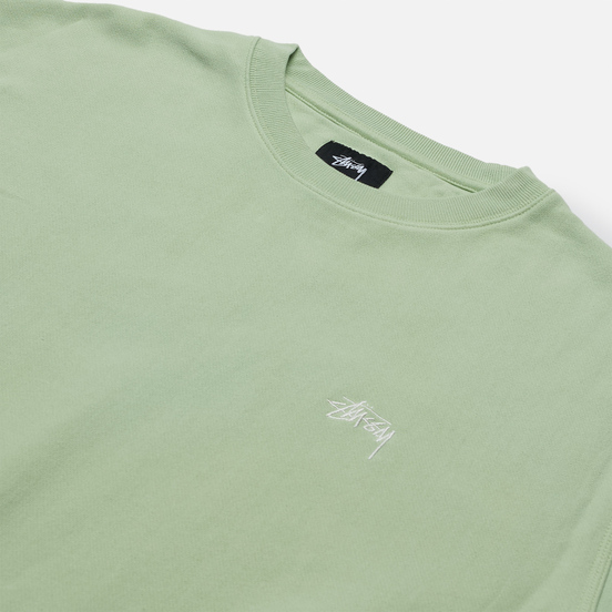 Мужская толстовка Stussy Logo Crew Green