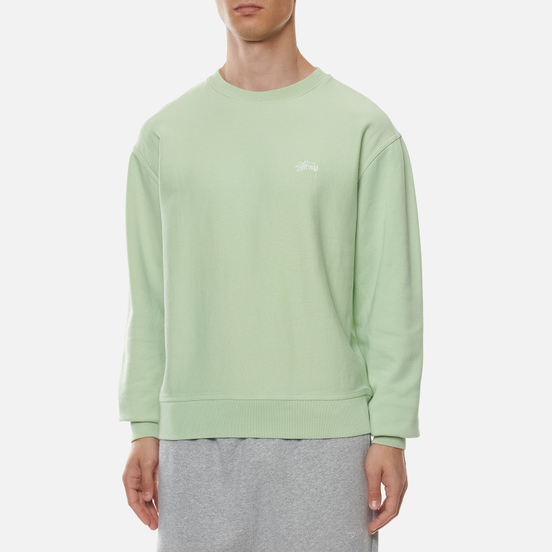 Мужская толстовка Stussy Logo Crew Green
