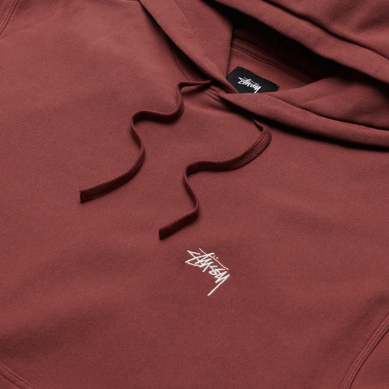 Мужская толстовка Stussy Logo Hoodie Burgundy