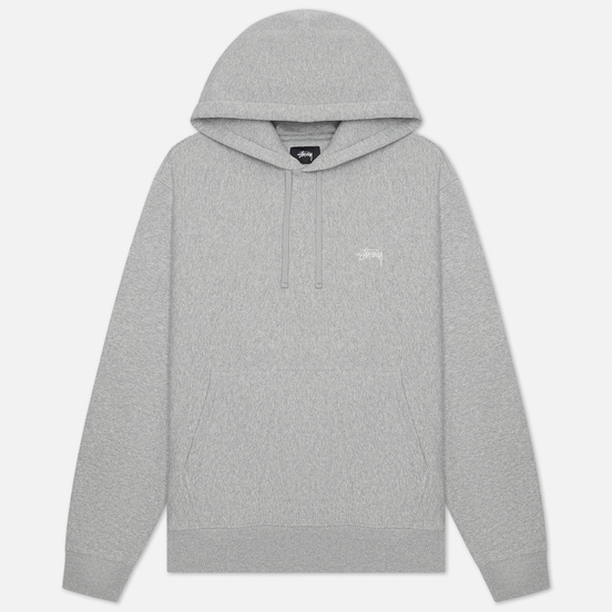 Мужская толстовка Stussy Logo Hoodie Grey Heather