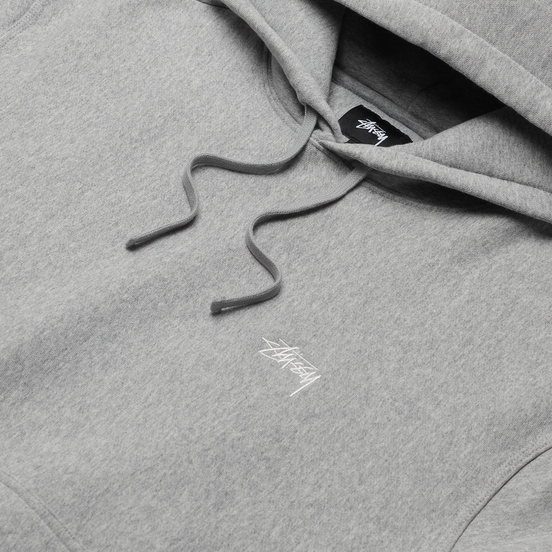 Мужская толстовка Stussy Logo Hoodie Grey Heather