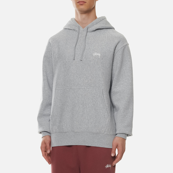 Мужская толстовка Stussy Logo Hoodie Grey Heather
