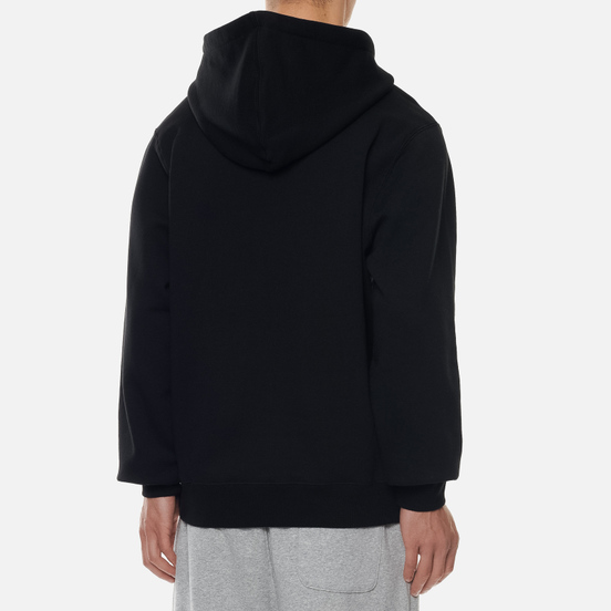 Мужская толстовка Stussy Stock Logo Applique Hoodie Black/White