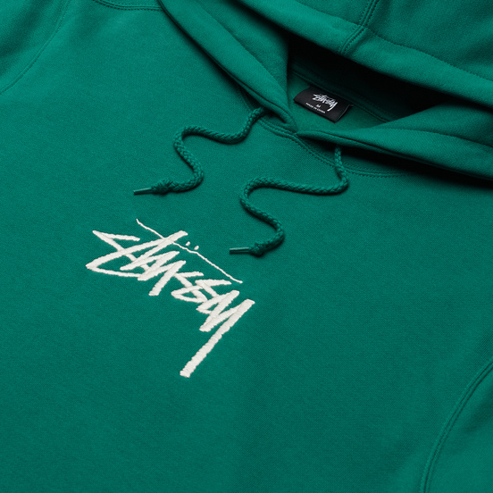 Мужская толстовка Stussy Stock Logo Applique Hoodie Dark Green
