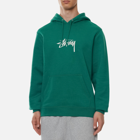 Мужская толстовка Stussy Stock Logo Applique Hoodie Dark Green