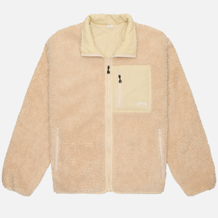 Мужская толстовка Stussy Sherpa Reversible, цвет бежевый