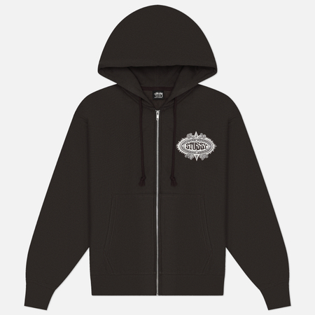 Мужская толстовка Stussy Mantra Zip Hoodie, цвет чёрный, размер M