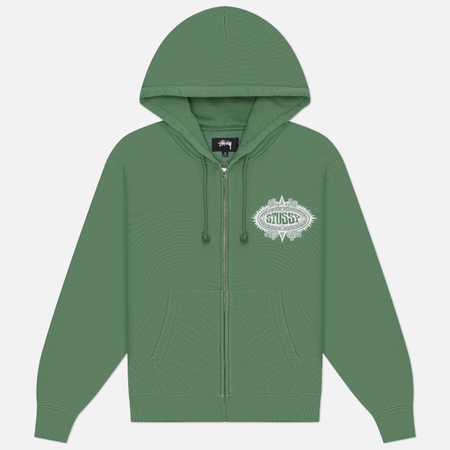 Мужская толстовка Stussy Mantra Zip Hoodie, цвет зелёный, размер M