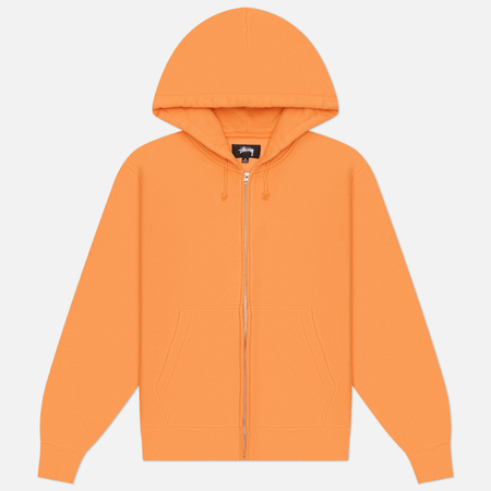 Мужская толстовка Stussy Basic Diamond Zip Hoodie, цвет оранжевый