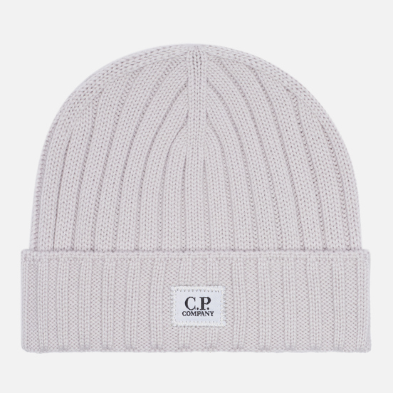 Шапка C.P. Company Extra Fine Merino Wool Logo Sandshell