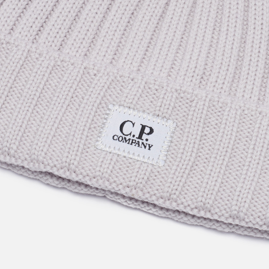 Шапка C.P. Company Extra Fine Merino Wool Logo Sandshell