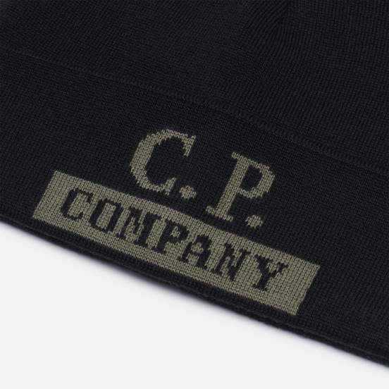 Шапка C.P. Company Merino Wool Logo Black