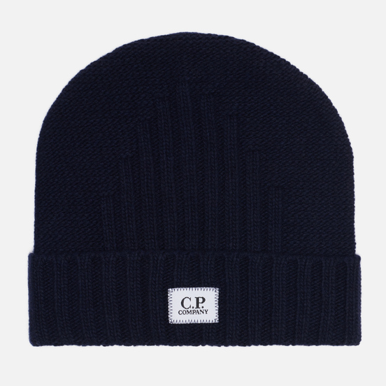 Шапка C.P. Company Lambswool Logo Beanie Total Eclipse