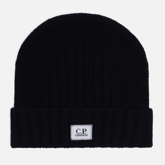 Шапка C.P. Company Lambswool Logo Beanie Black