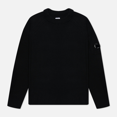 Мужской свитер C.P. Company Lambswool Crew Neck Knit, цвет чёрный, размер 46