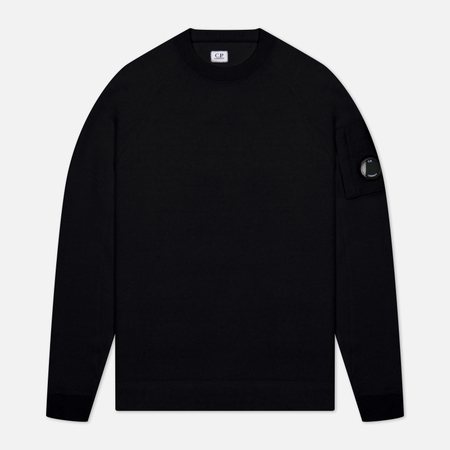 Мужской свитер C.P. Company Lambswool Double Knit, цвет чёрный, размер 48