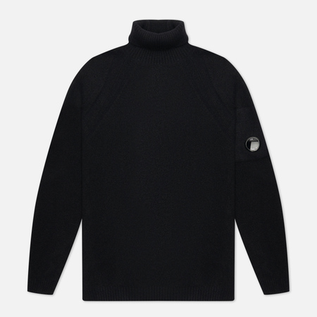 Мужской свитер C.P. Company Fleece Knit Roll Neck, цвет чёрный, размер 46