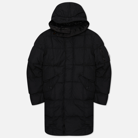 Мужская куртка парка C.P. Company Flatt Nylon Down, цвет чёрный, размер 52
