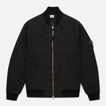 Мужская куртка бомбер C.P. Company Flatt Nylon Padded, цвет чёрный, размер 54