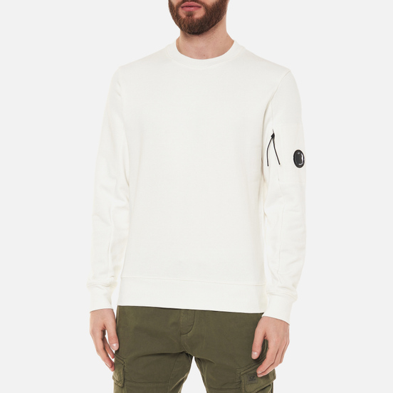 Мужская толстовка C.P. Company Diagonal Raised Fleece Crew Neck Gauze White