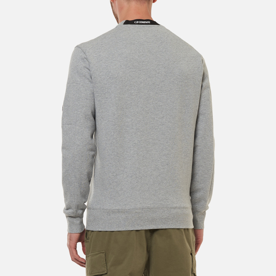 Мужская толстовка C.P. Company Diagonal Raised Fleece Crew Neck Grey Melange