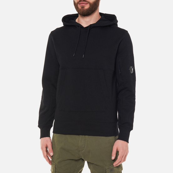 Мужская толстовка C.P. Company Diagonal Raised Fleece Hooded Black